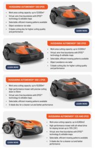 Husqvarna robotic mowers