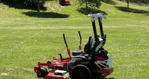 Taking autonomous RC Mowers’ integrated mowers on is easy. They appear much like any standard zero-turn mower. Image: Colbrook Industries