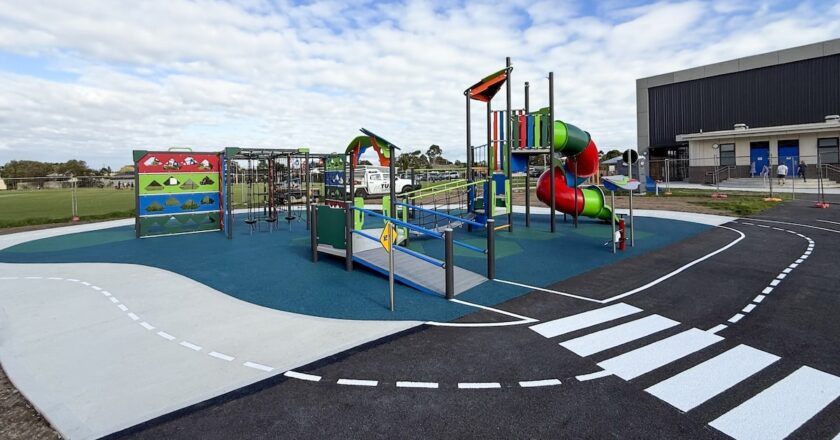 Tuff Group does playground surfacing, sports fields, and acrylic surfaces. Image: Tuff Group