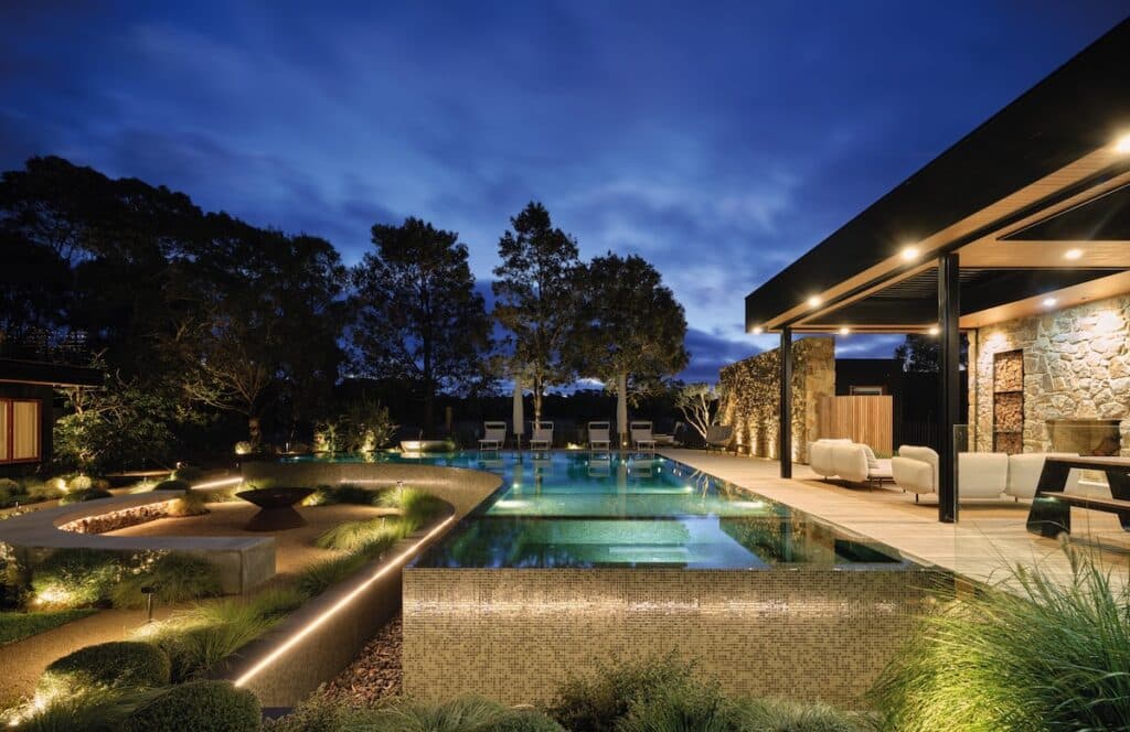 The Peninsula Project earned Best Pool in the Landscape, Landscape Design over 250m², and Landscape of the Year at the 2025 Victorian Landscape Industry Awards. Erik Holt/Landscaping Victoria