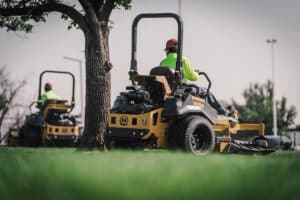 For fleet operators working public areas, Hustler’s EFI engine options produce fewer emissions than carburetted machinery. Image: Hustler Mowers Australia