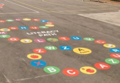 EduMarking has installed thermoplastic curriculum markings in schools. Image: EduMarking